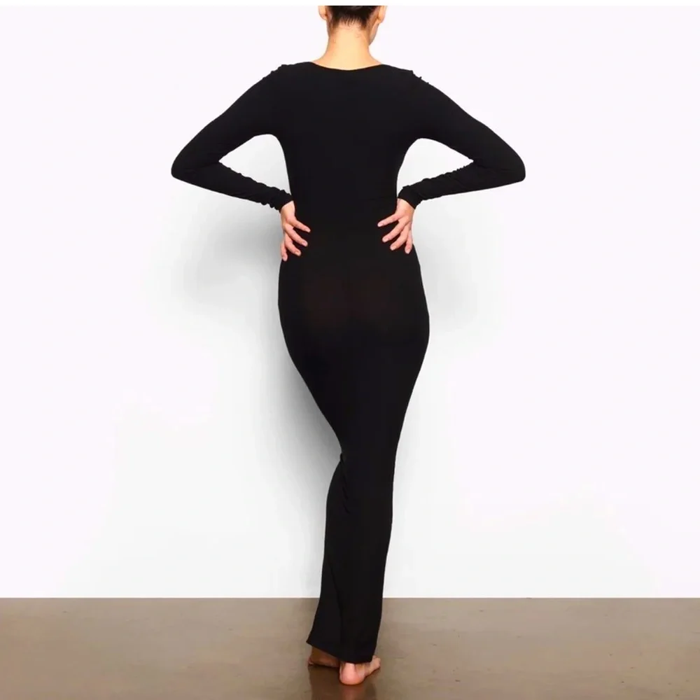 New Skims Soft Lounge Long Sleeve Dress Size Large - Picture 2 of 11